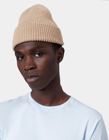 Merino Wool Beanie - Sandstone Orange