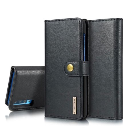 DG.MING Samsung Galaxy A70 2-in-1 Wallet kotelot - Musta