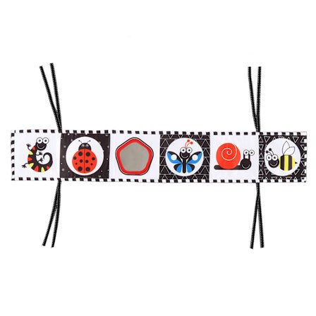 Mustavalkoinen korkeakontrastinen pehmeä kirja, kannettava vauvan kangaskirja, varhaiskasvatuslelu, syntymäpäivälahja, hyönteinen