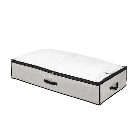 Klesoppbevaringspose, stor non-woven underbed oppbevaringspose klutbokshåndtak for dyne tepper puter leker (50x 100 x 17 cm), alle pregede 