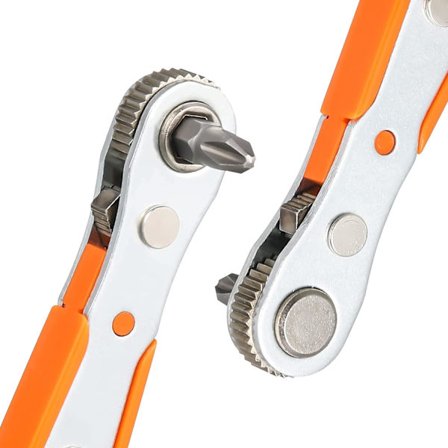 Skruvmejsel med spärrskaft, PH2 Phillips magnetisk skruvmejsel, miniskruvmejsel med spärrskaft med 1/4"-fäste