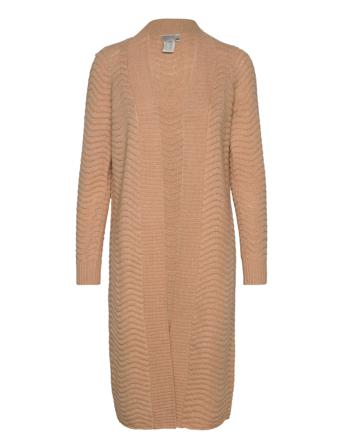 Yasbetricia Ls Long Knit Cardigan S. Strikkegenser Cardigan Beige YAS