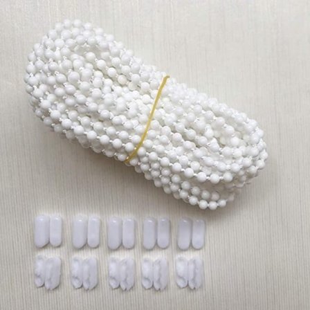 (10 metriä) 10 liittimellä rullaverhoille, helmiketjulle, vertikaalisen venetianlamellin narulle, varaosille, korjausvarusteille