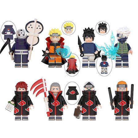 8pcs Anime Naruto Series Assembled Set Build Blocks Toys For Kids Adult Christmas Gift