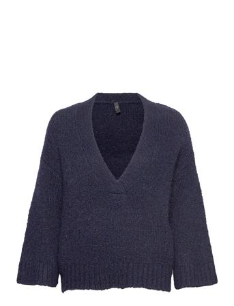 Yasina 7/8 Knit Pullover Blue YAS