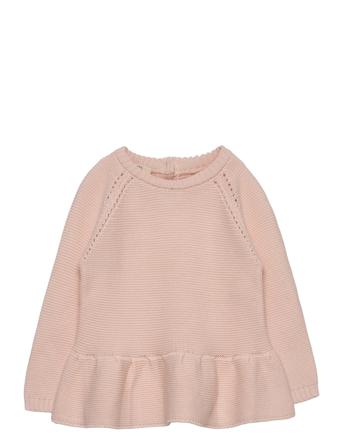 Knitted Pullover W. Frill Pullover Striktrøje Lyserød Copenhagen Colors