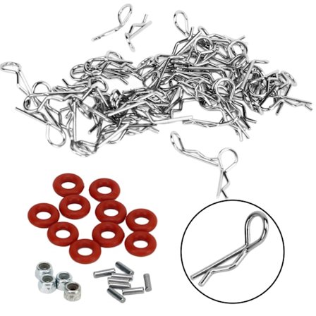 60 stk. RC Bil Karosseri Klips 12mm Længde 0,6mm Dia Nem Fjern Installation Universal Til 1/16 1/18 RC Bil Sølv