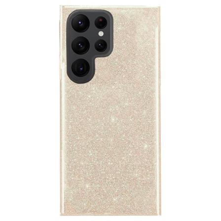Glitter Skal För Samsung Galaxy S22 Ultra - Guld Guld