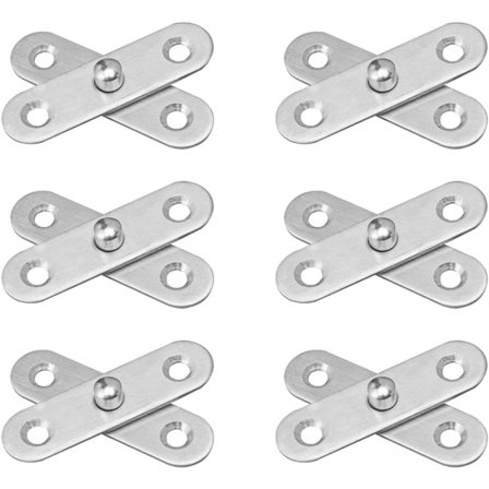 6 rostfria dörrgångjärn för montering på 360 graders svängbar D