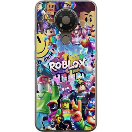 Kompatibelt Mobilskal till Nokia Nokia 3.4 Stor färgglad Roblox-värld med många karaktärer, energifylld gaming-illustration perfekt för barnrum o