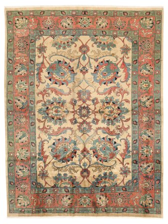 Heriz Rug 355X470 Dark Yellow/Orange Large Wool, Persia