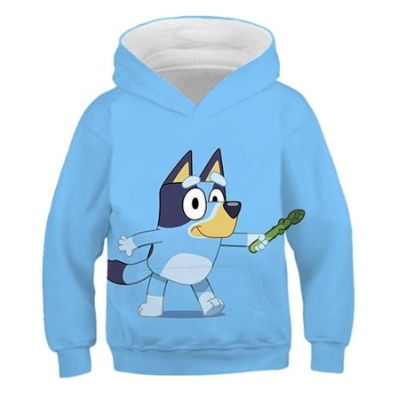Bluey Bingo Isä Äiti Fleece Yhteensopiva Perhe Cosplay Collegepaita, Poikien Collegepaita Realistinen 3D-painettu Graafinen Huppari Tyttö B[YD]