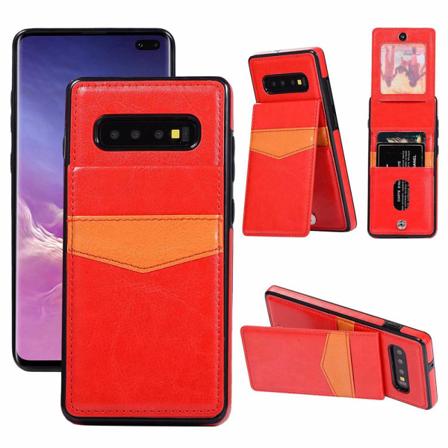 Samsung Galaxy S10 - Tyylikäs käytännöllinen kansikorttilokero (LEMAN) Röd