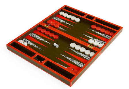 Jonathan Adler Leopard Backgammon Spill 47x28,6