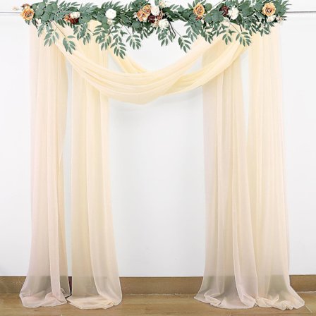 Huipputarjous - 2-osainen hääkaari lumikangasverho hääkaareen ja seremoniajuhlien päävaiheen koristeluun, upouusi - Täydellinen