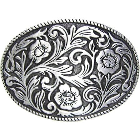 1 stk Antik Gravert Blomst Solid Metall Beltespenne Menn Kvinner Western Cowboy