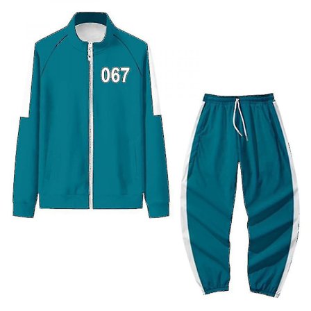Squid Game Jacket Bukser Sport LynlÃ¥s Cardigan Digital 067 Udskrivning Pocket Sweatshirts SÃ t
