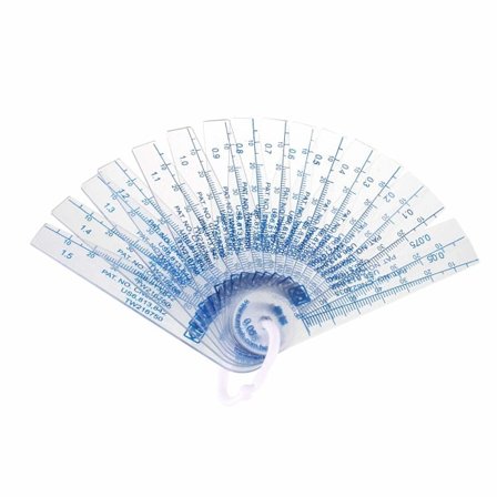 sourcing map 0,05-1,5 mm Plasttykkelsmåler Hullfyller Måleverktøy for Spaltebredde (17 i 1)