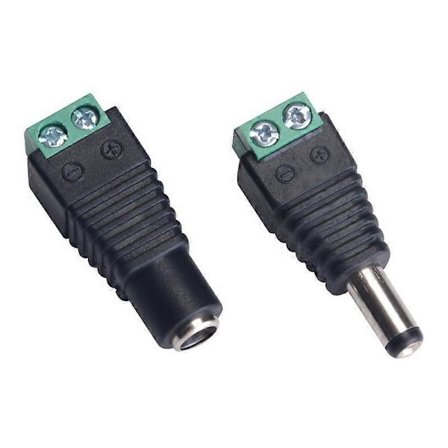 20 stk. DC strømforsyning han/hun stik 2,1 x 5,5 mm stik 12V jack stik adaptere