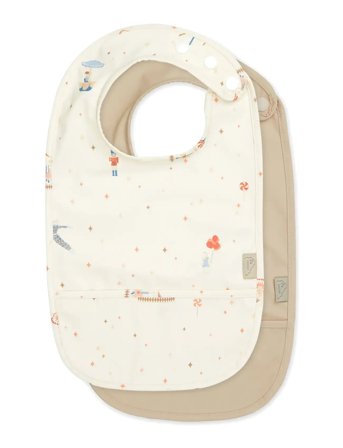 Cam Cam Copenhagen Bib W/ Pocket, 2 Pack - Cream - ONE SIZE