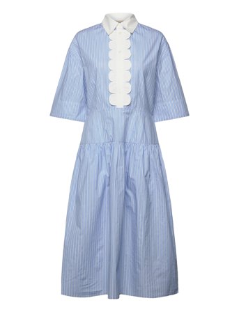 Striped Dress With Scallops Blue Stella Nova