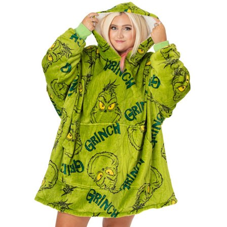 The Grinch Herr filt Hoodie Grön spridd Grinch Character - One Size