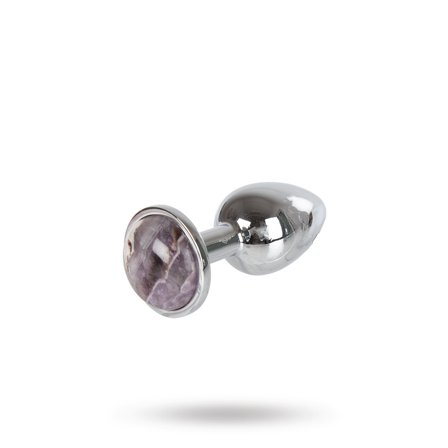 Metal Plug Gemstone Purple - Small - Vuxen.se - Buttplug, stora & små butt plugg