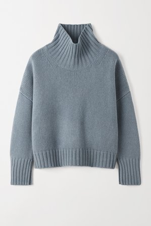 Soft Goat - Girlfriend Turtleneck - Women cashmere sweater - S - Pigeon Blue