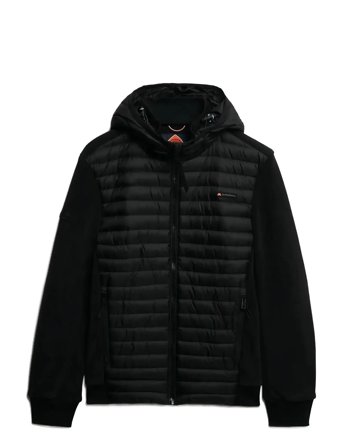 Hood Storm Fleece Hybrid Jkt Black Superdry Sport