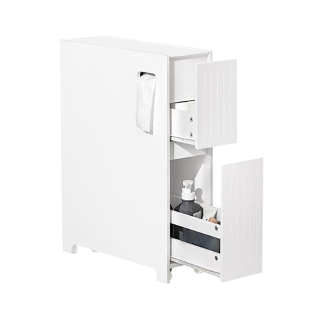 Rootz nischförvaringsvagn - Köksvagn - Badrumsskåp - Mobil & Stabil - Gott om förvaring - MDF-konstruktion - 20cm x 75cm x 60cm