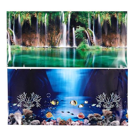 Familymall Akvariumbakgrunn Akvarielandskaper Poster Vegg Dobbeltsidig Dekor 30*60cm