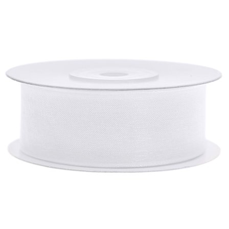 Chiffongband Vit 25 mm