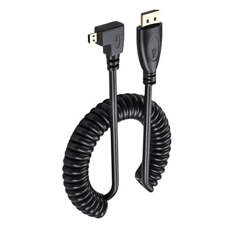 HDTV-porttinen kierrekaapeli, 90 asteen suorakulma/suora pää uros-uros-portti TV-monitorille ja projektorille, 4K 60 Hz