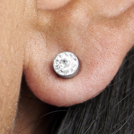 6 mm-es mágneses fülbevaló kristállyal férfiaknak - Mágneses fülbevalók