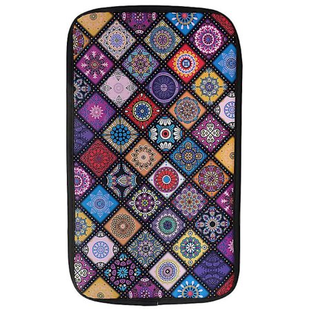 Bil Armstödsskydd Matta Universal Läder Etnisk Stil Tryck Vattentät Halkfri Förvaringslåda Pad Auto Styling Interiörtillbehör - Armstöd