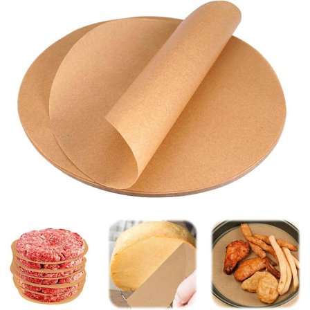 100 ark rundt 22 cm non-stick bagepapir til airfryer, varmluftfriture, burger, pergamentpapir til pander ovn grill damp