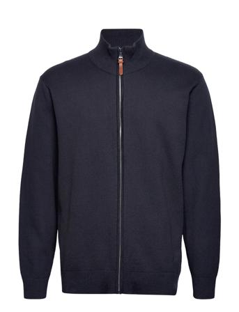 Structure Zip Cardigan Knit Navy Shine Original