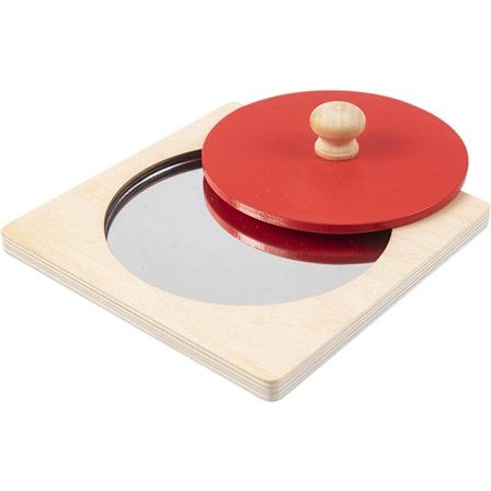 Montessori Speil, Speilknapp Puslespill Leker, Runde Småbarnsleker i Geometrisk Form Tidlige Utdanningsartikler