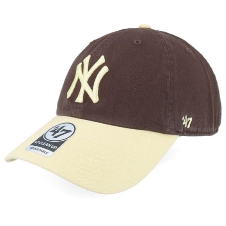 47 Brand - MLB Brun unconstructed Keps - New York Yankees Two Tone Clean Up Brown Dad Cap @ Hatstore