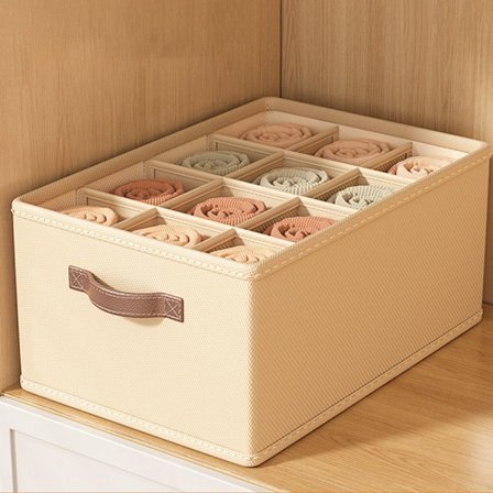 Klær Oppbevaringsboks Undertøy Oppbevaringsskuff BEIGE 44X30X20CM