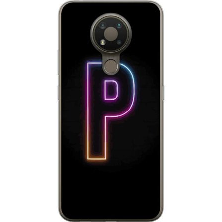 Kompatibel Mobilcover til Nokia Nokia 3.4 Minimalistisk neonbogstav P i farvegradient og lyseffekt mod sort baggrund i digital neonstil