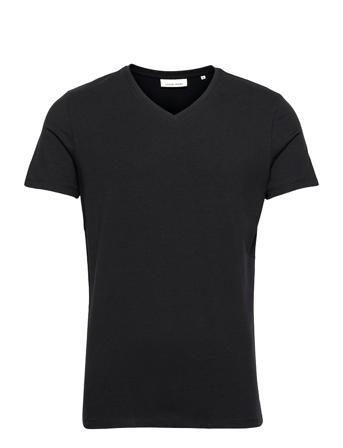 Lincoln V-Neck T-Shirt T-shirts Short-sleeved Svart Casual Friday