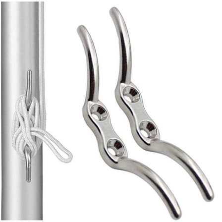 2 ST Flagstångsklämma Krok Flagstångsrep Klämma Krok Mångsidiga Hållbara Rostfria Flagstångstillbehör