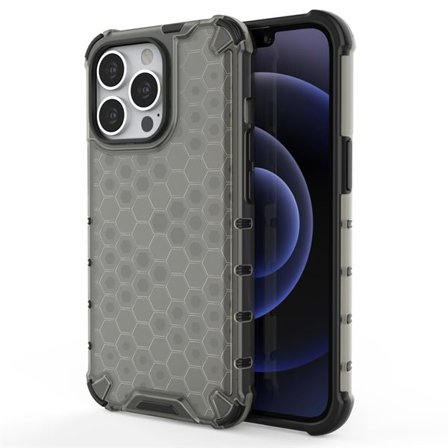Honeycomb Case pansarskydd med TPU-stötfångare för iPhone 13 Pro svart