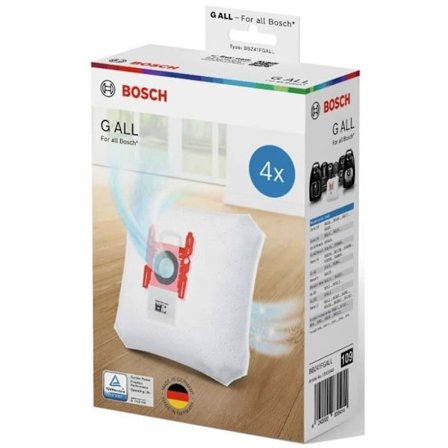 Dammsugarpåsar - BOSCH - BBZ41FGALL - PowerProtect Typ G ALL med aktivt kol - Paket med 4 påsar + 1 filter