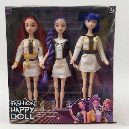 K-POP Demonjägare Tjejgrupp Anime Dockleksset (3 personer)