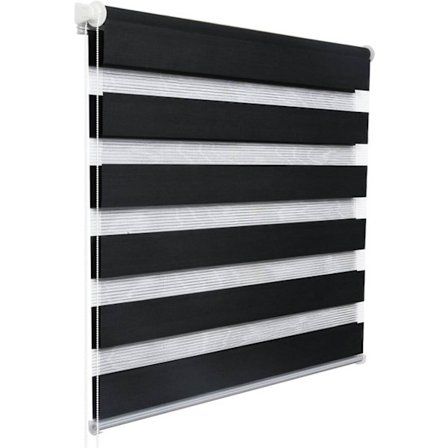 Rootz Double Roller Blind - Duo -ikkunan sävyt - Mustat pimennys kaihtimet - yksityisyys ja valonhallinta - 70x150cm polyesterikangas