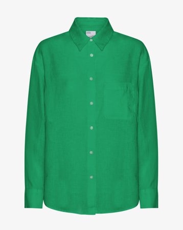 Linen Oversized Shirt - Kelly Green