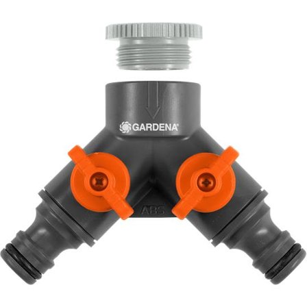 Gardena 936 Tvåvägskran med adapter, Skog, trädgård & rengöring