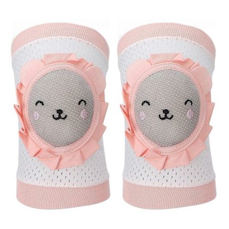 2 st Baby Knäskydd Bra Skydd Andningsbara Förtjockade Elastiska Söta Rosa Katt Justerbara Baby Knäskydd YMMR)